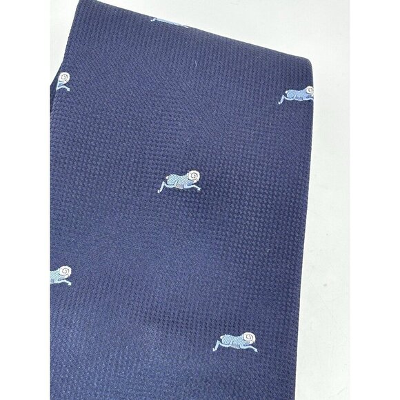 VTG ASSORTED LOT OF 3 -Blue Silk Ties Made in Italy - Jungle, Rams, Pattern - Picture 10 of 11